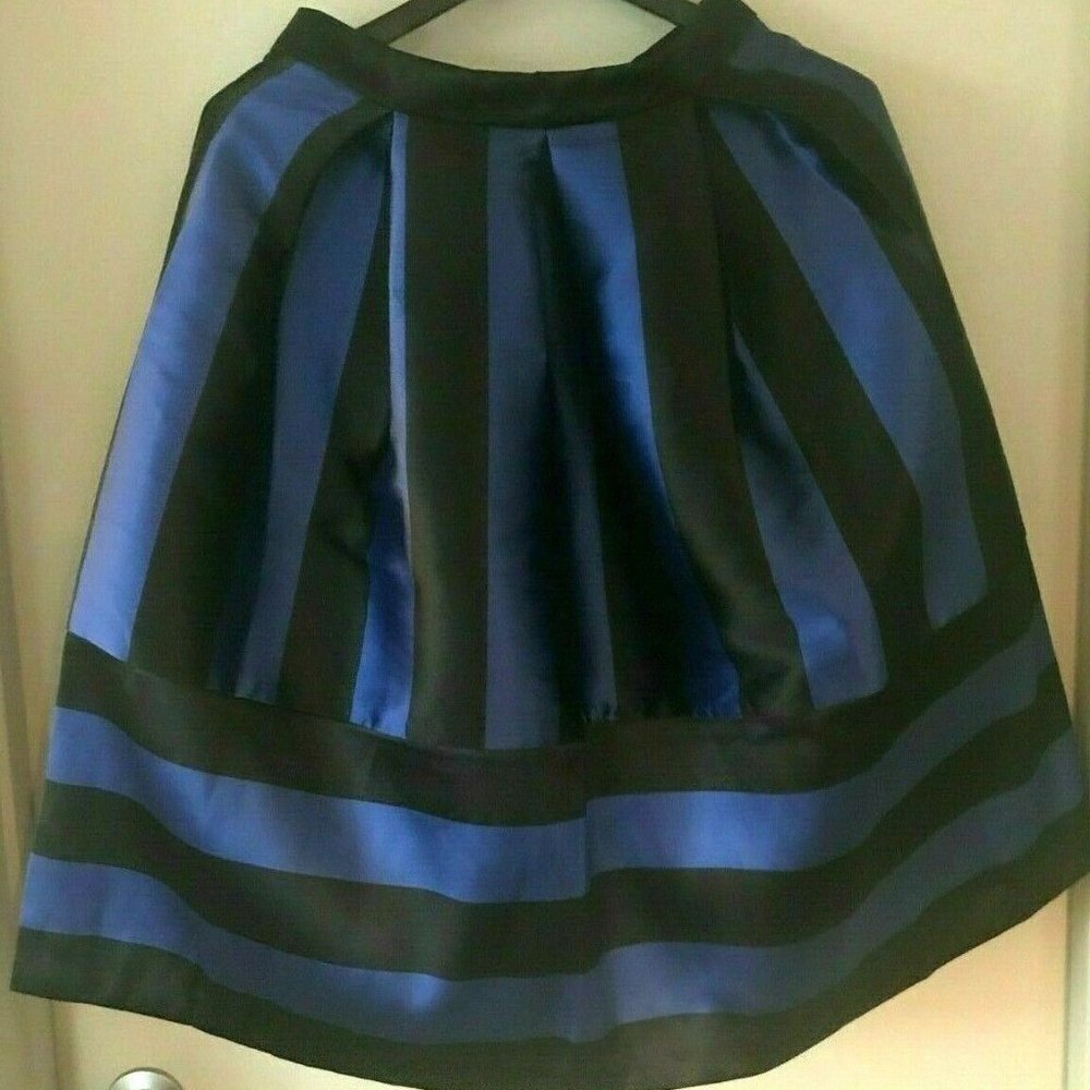 English Factory Blue and Black Striped Skirt